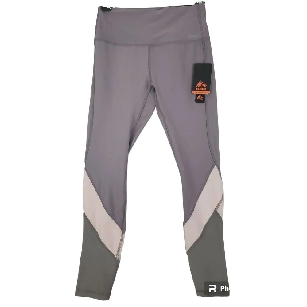 RBX~Woman Size SPetite~Light Purple/Beige 7/8 Ankle Length Athletic Legging NWT